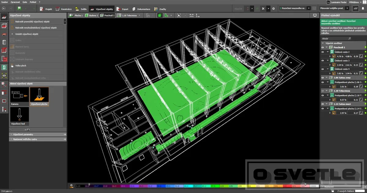 Výpočet osvetlenia telocvične - návrh