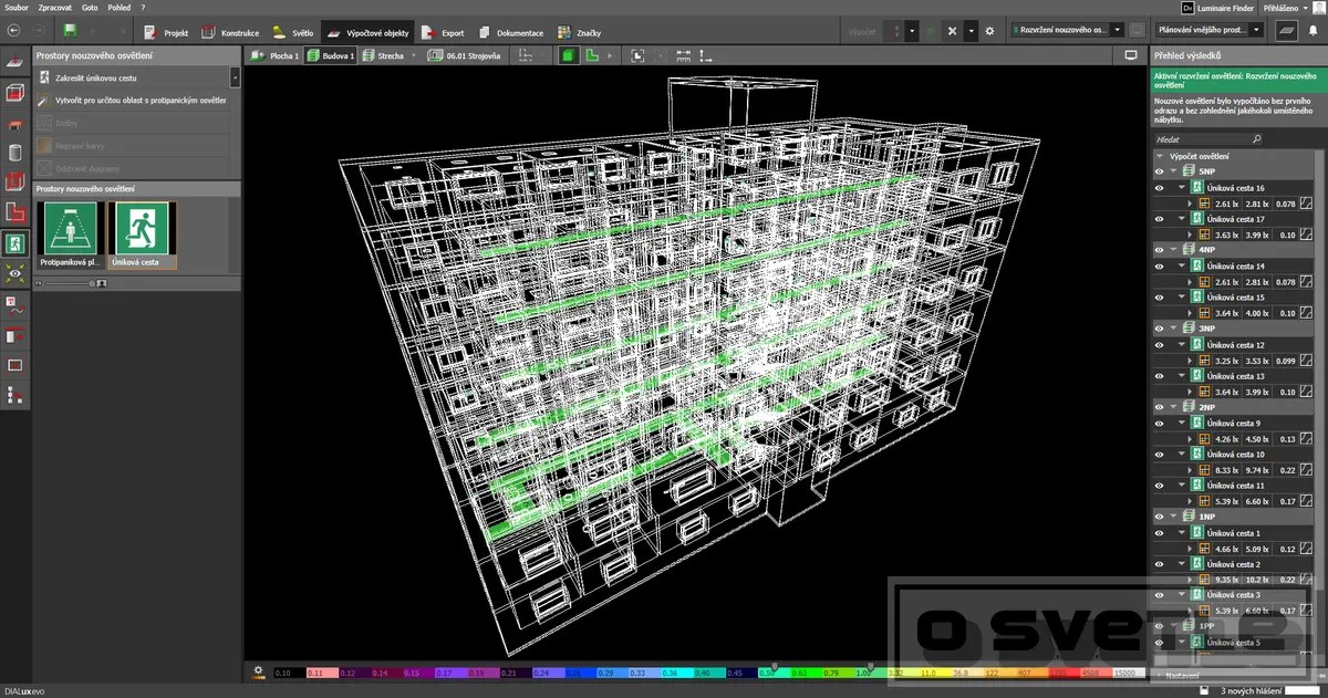 Výpočet osvetlenia domova sociálnych služieb (návrh)