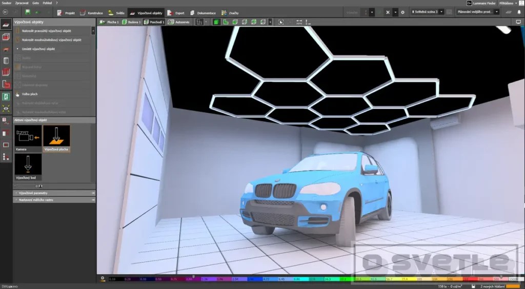 Výpočet osvetlenia autoservisu (návrh)