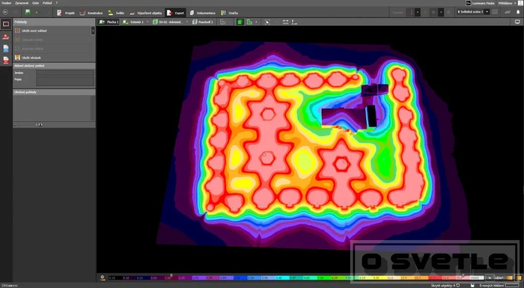 Výpočet osvetlenia - areál, sklad, manipulačné priestory