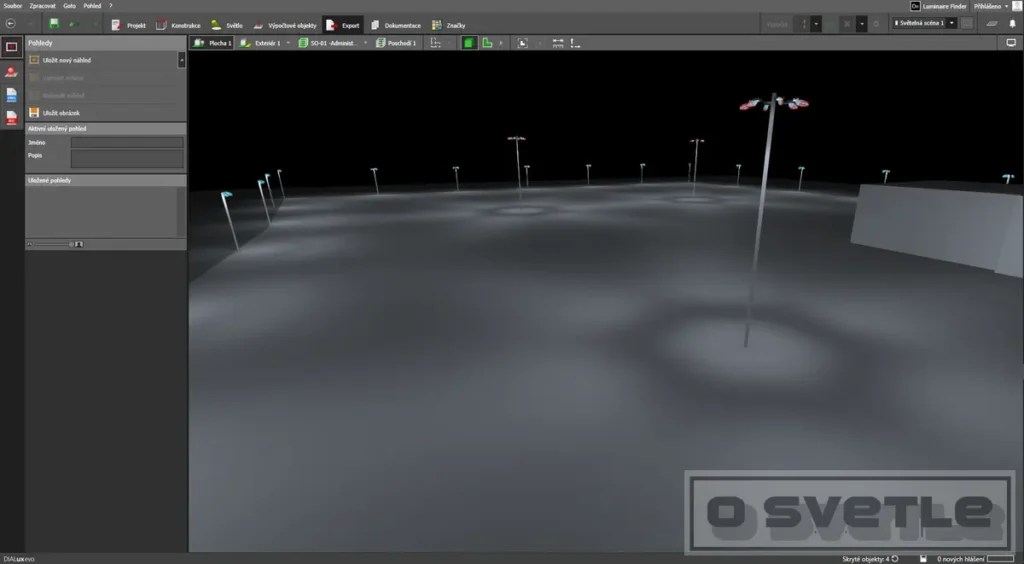 Výpočet osvetlenia - areál, sklad, manipulačné priestory