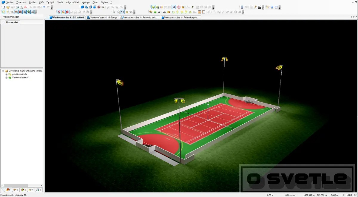Výpočet osvetlenia multifunkčného ihriska