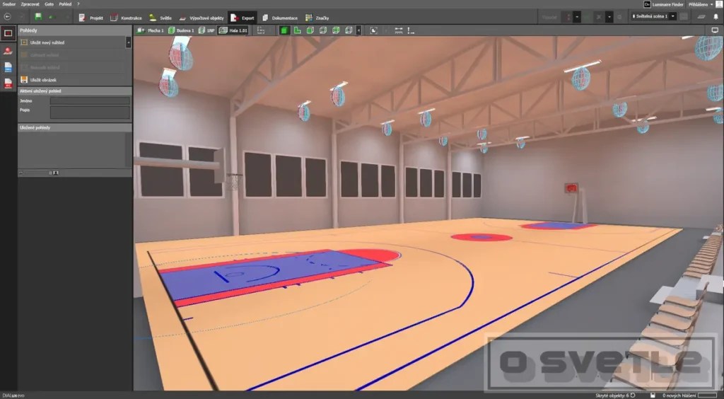 Výpočet osvetlenia basketbalového ihriska