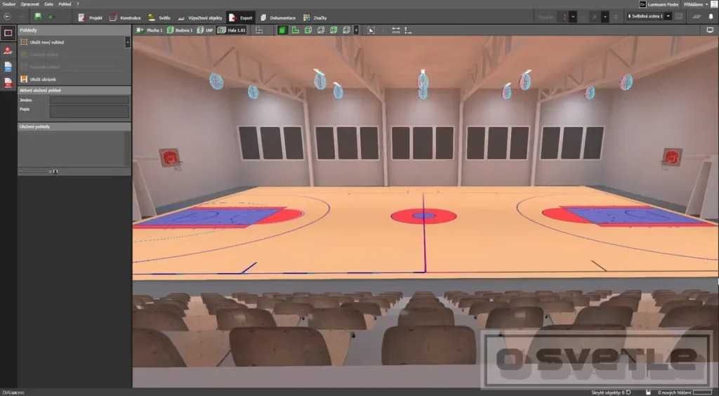 Výpočet osvetlenia basketbalového ihriska