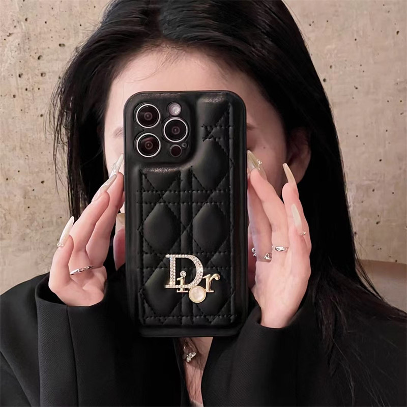 美品✨ディオール カナージュ スマホケース iPhone 15pro max 黒 DIOR | Lady Dior iPhone 16 Pro Max ケース カナージュ ラムスキン