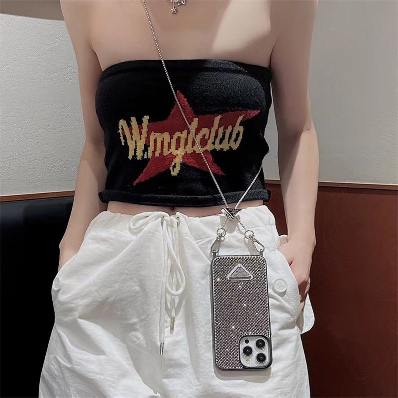 PRADA iPhone12mini ラインストーン ケース PRADA iPhone12mini ラインストーン ケース