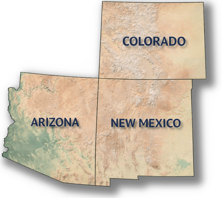 Select from Colorado New Mexico or Arizona to see our hiking maps