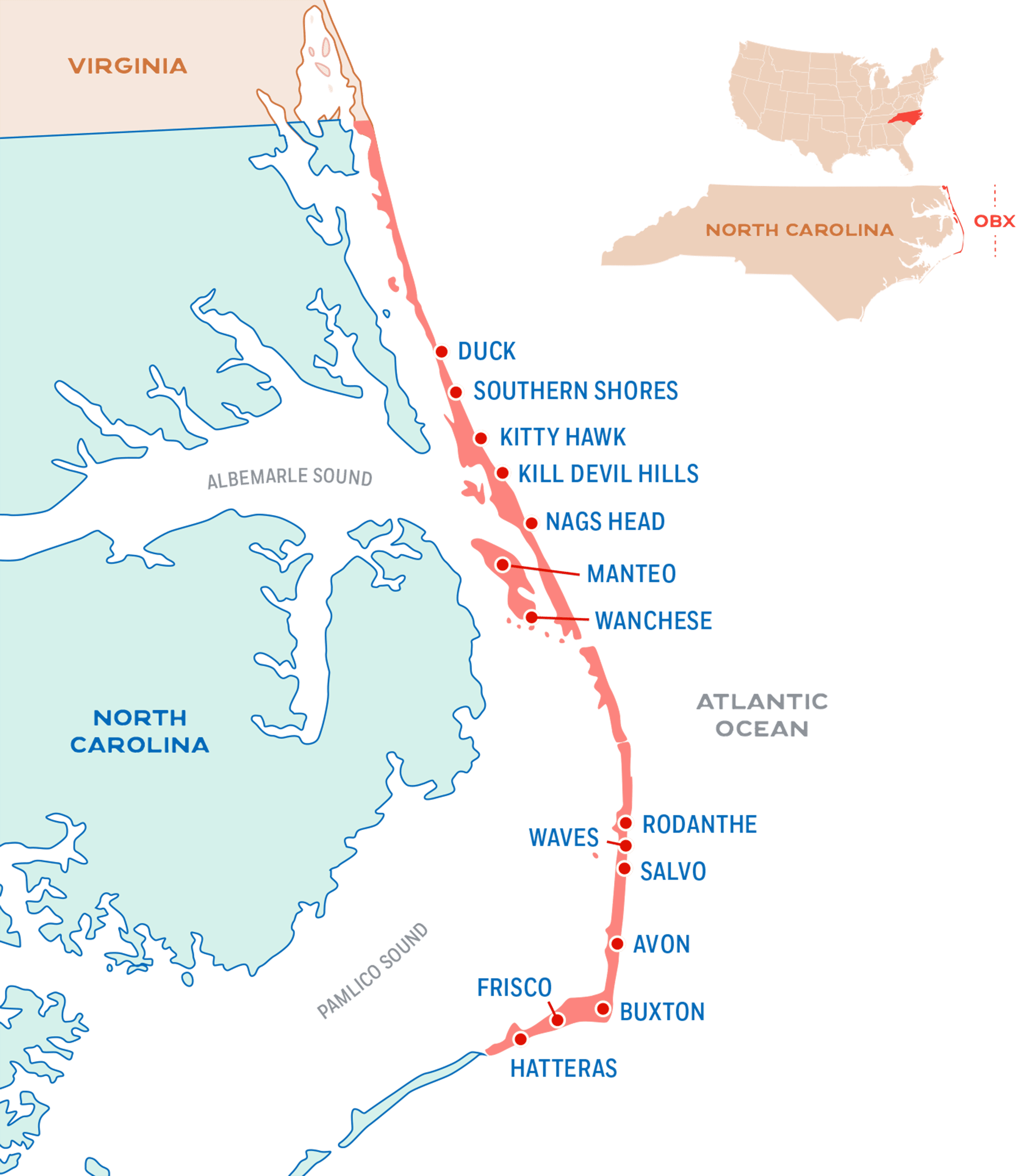 The Outer Banks Of North Carolina Things To Do Hotels Map 