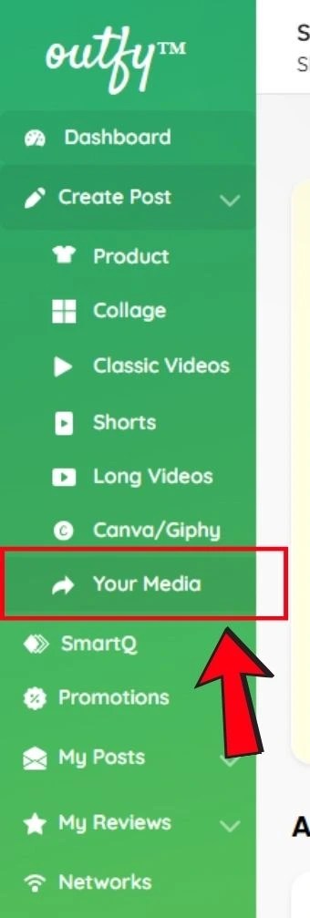 Your Media on Outfy Dashboard