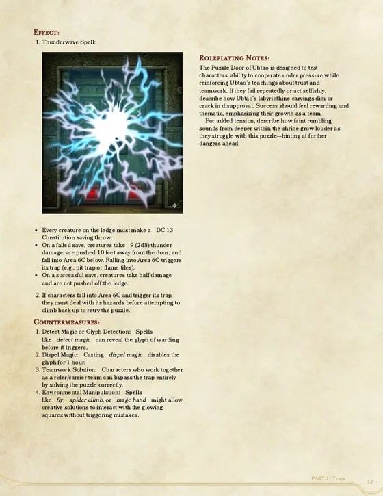 A page of the companion: the Treasury Chamber of Ubtao, with art of a tall pillar wound round by a stair.