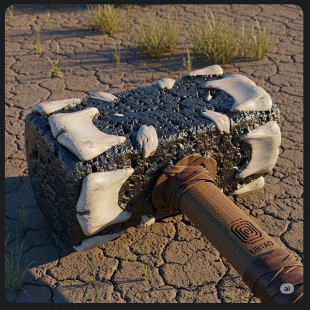 A maul with a head of frill plates.