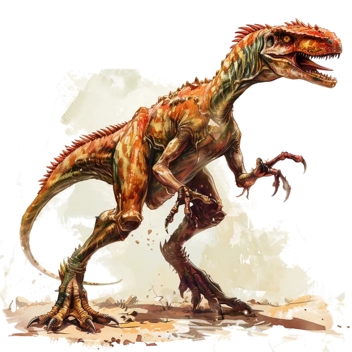Paper mini art of an orange velociraptor.