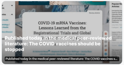 Published today in the medical peer-reviewed literature: The COVID vaccines should be stopped