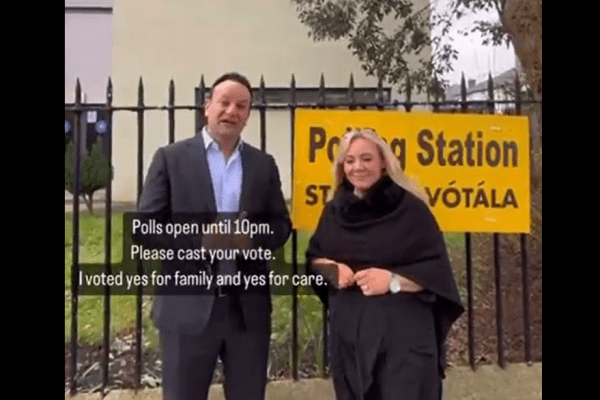 Leo Varadkar ignored electoral law by canvassing for yes votes outside a polling station.