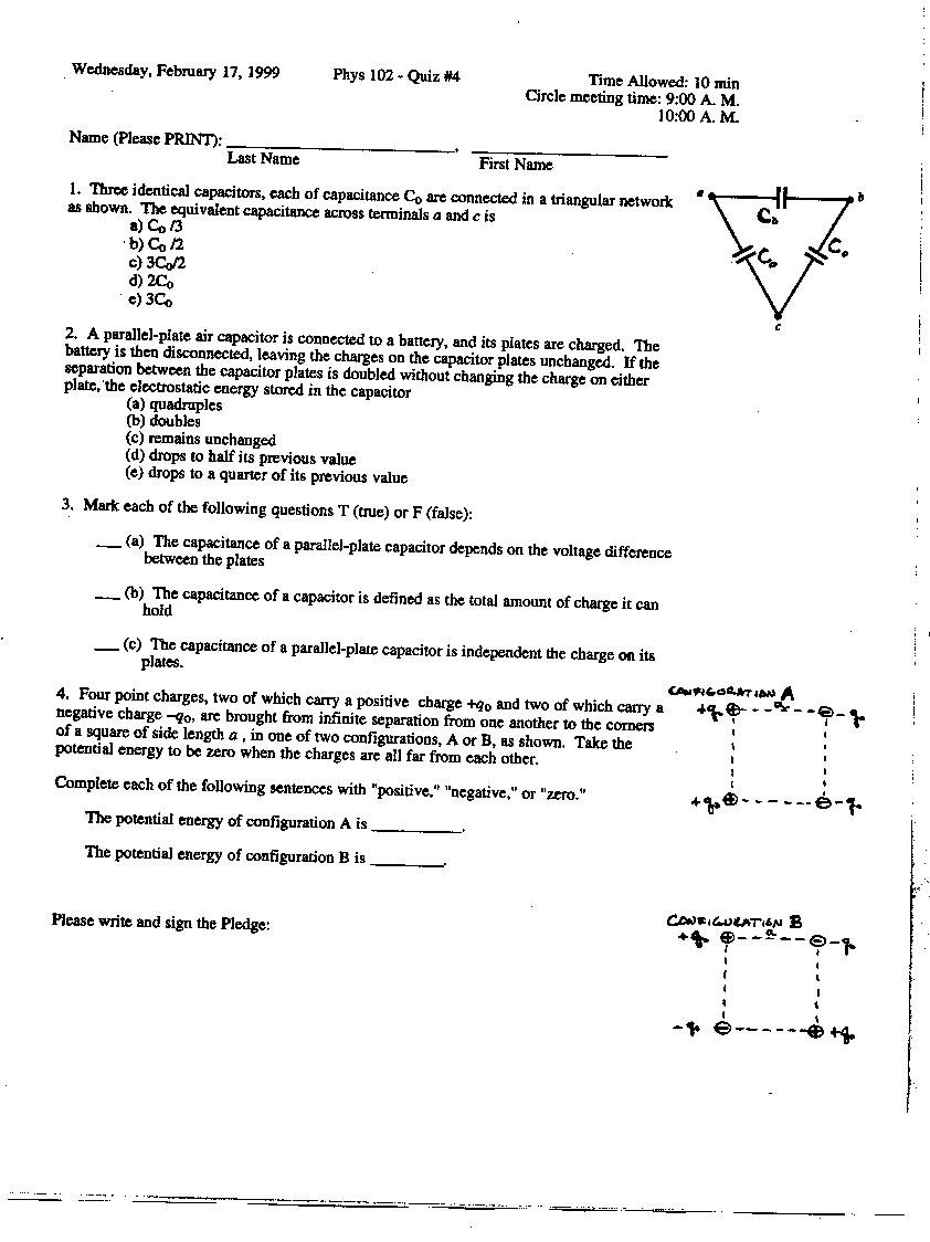 Phys102 Webct Quizzes Rice University