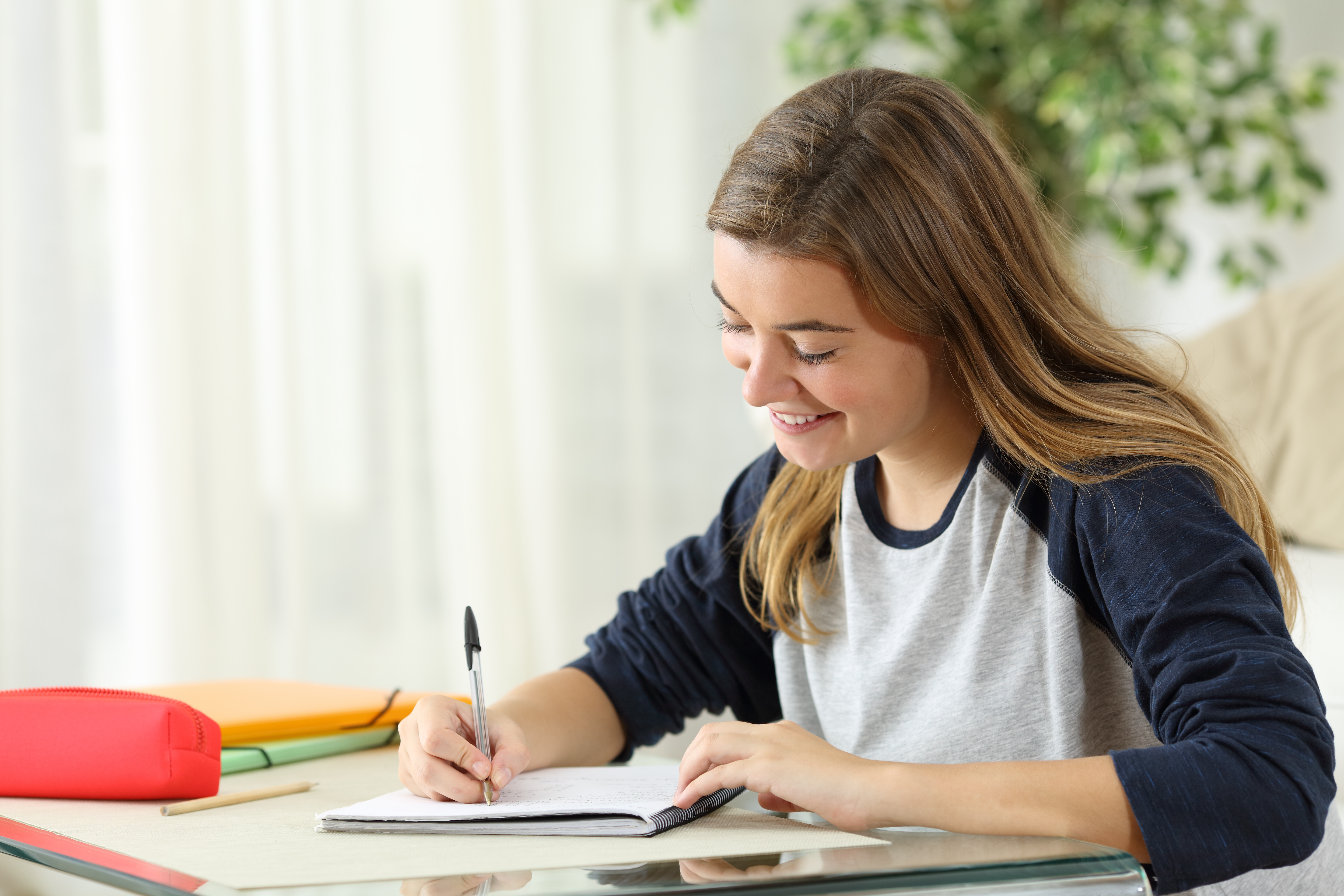 Students studying in class