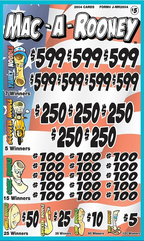 The front side of the . Jim Felmlee Distributor Small Games Of Chance