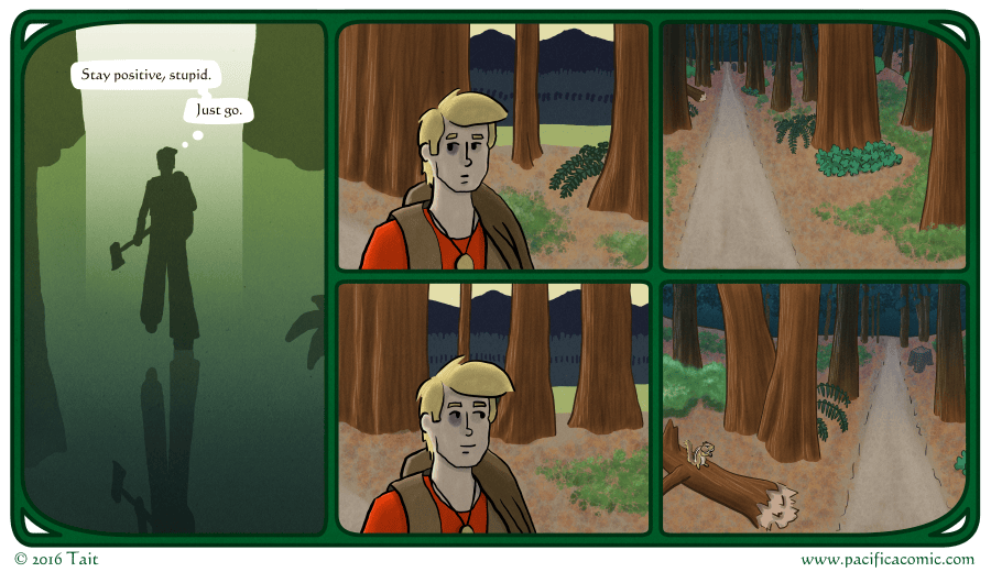 Gavin enters the forest.