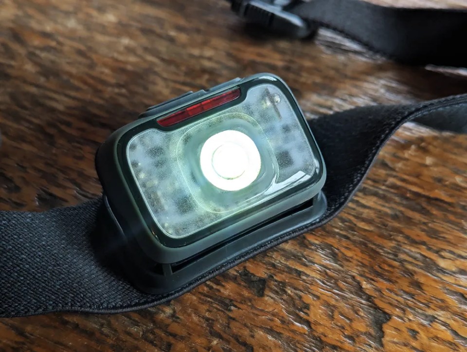 The BioLite Range 400 with the white light on
