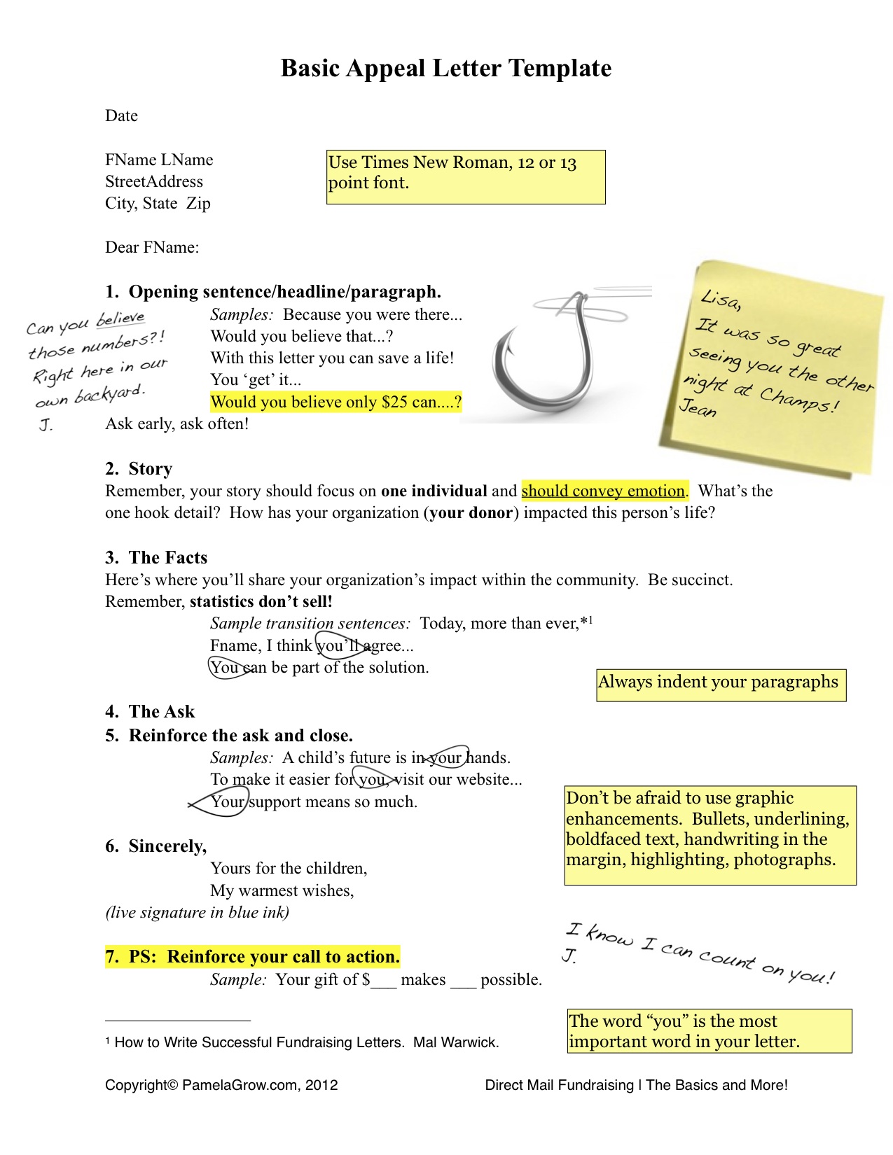 Sample Nonprofit Direct Mail Letter Template Free Download Pamela Grow