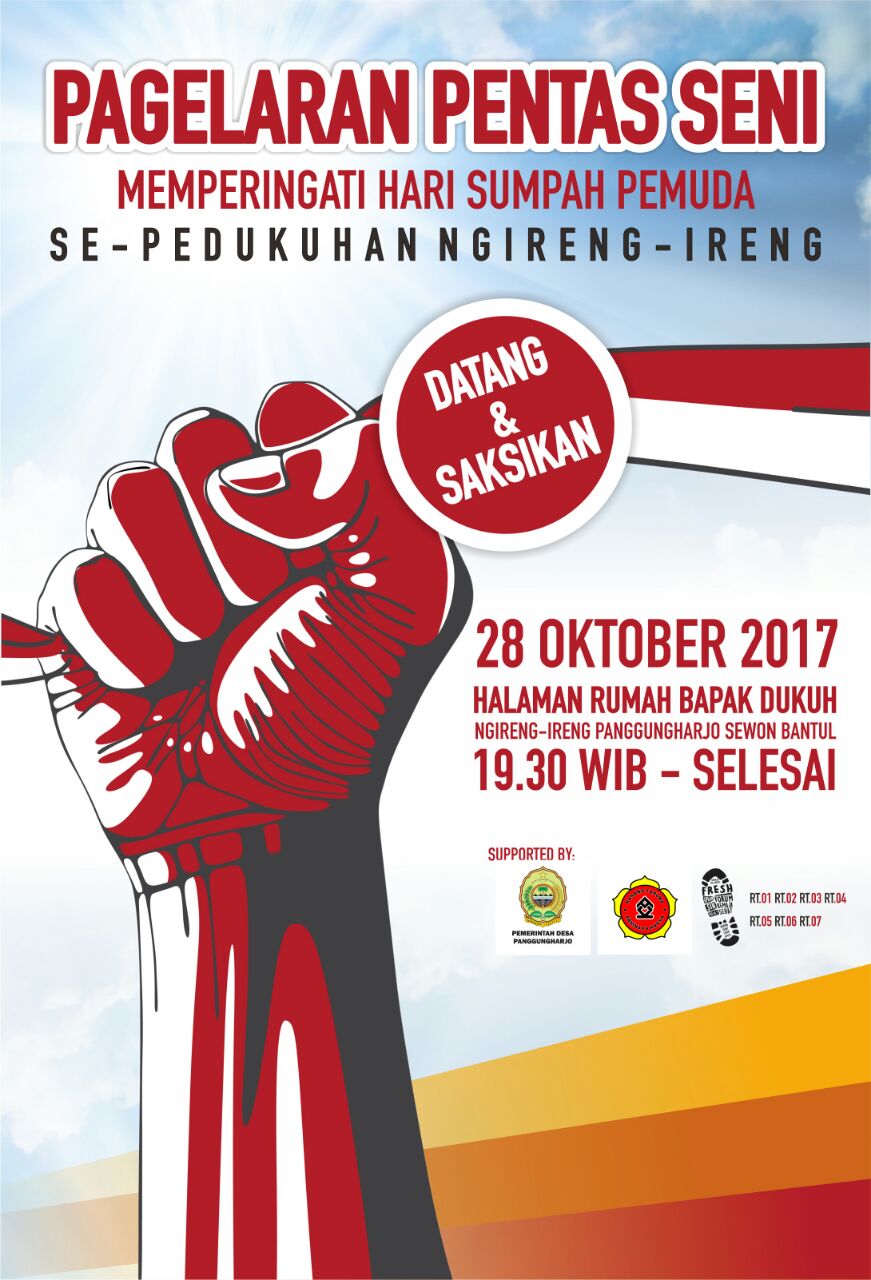 Misalnya saja, kegiatan pentas seni, kegiatan seminar, kegiatan jalan sehat, dan kegiatan sosial . Event Sumpah Pemuda Panggungharjo