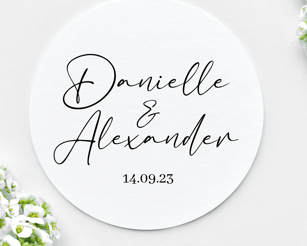Wedding name stickers