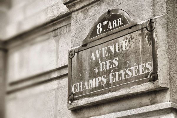 Paris, France - Champs Elysees street sign. One of the most famous streets in the world.