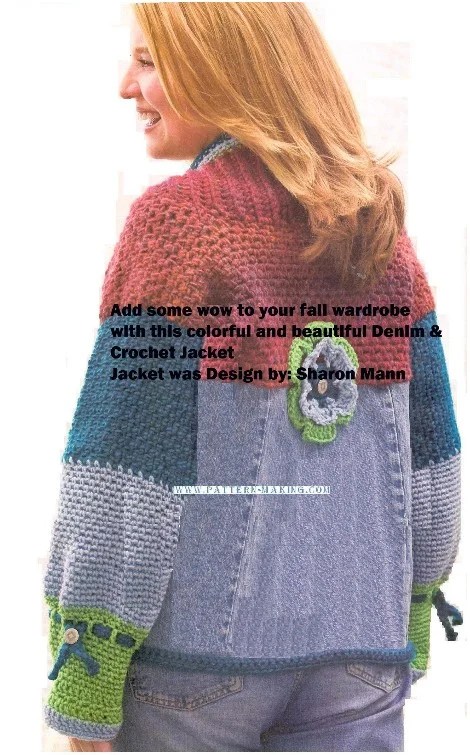 Crochet and denim jacket