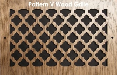 Wall Ceiling Wood Vent Grille Pattern V Design Laser Cut Hardwood