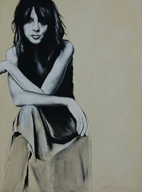 Everywhen Everywhen - Conte and Oil Wash on Panel - 48 x 36