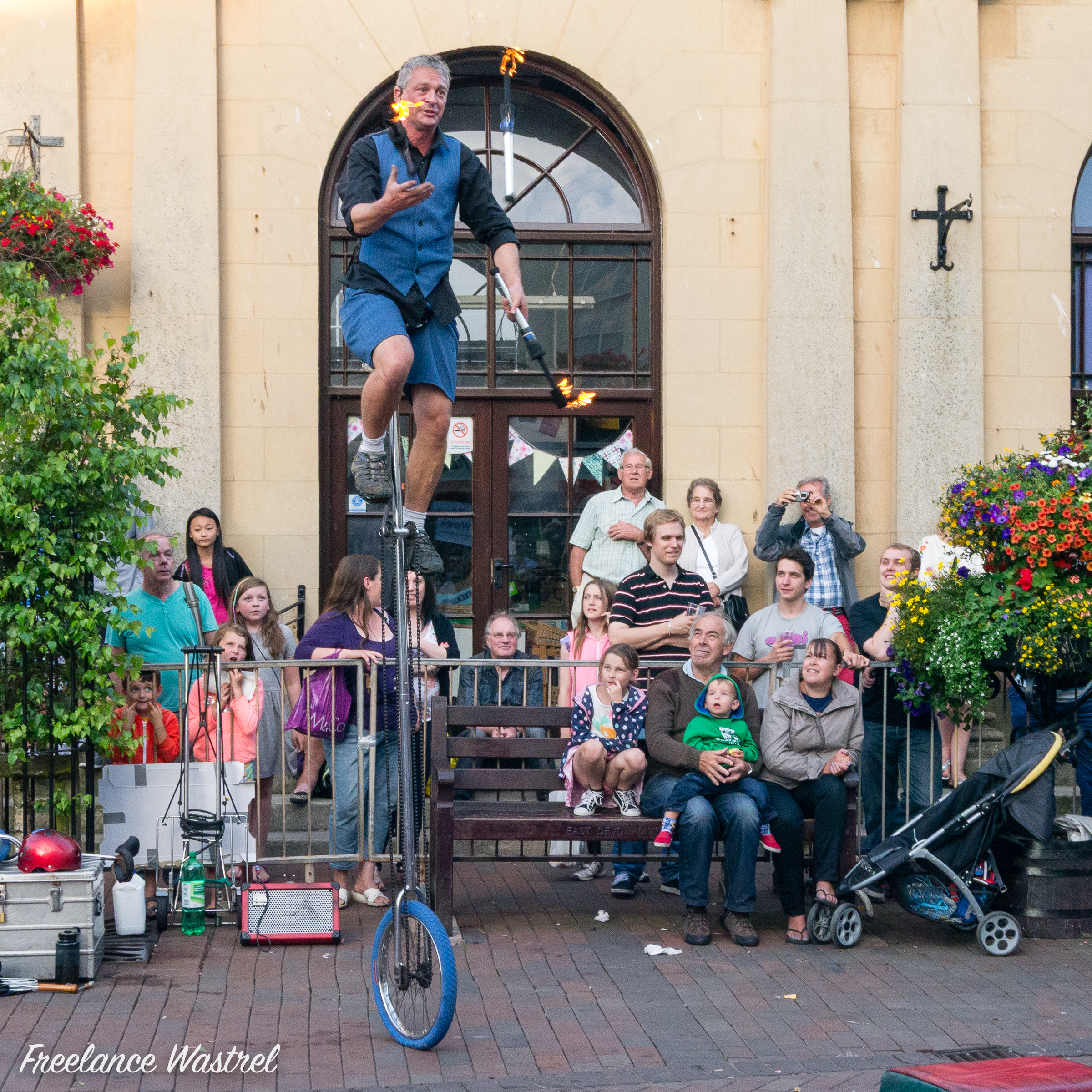 Unicycling juggler, Sidmouth Folk Festival