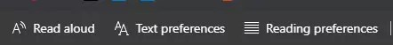 Options In Immersive Reader