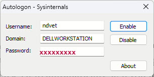 autologon -setup