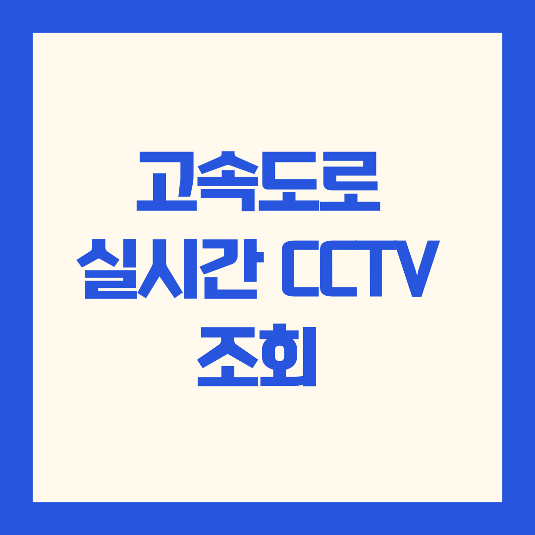 고속도로 실시간 CCTV 조회