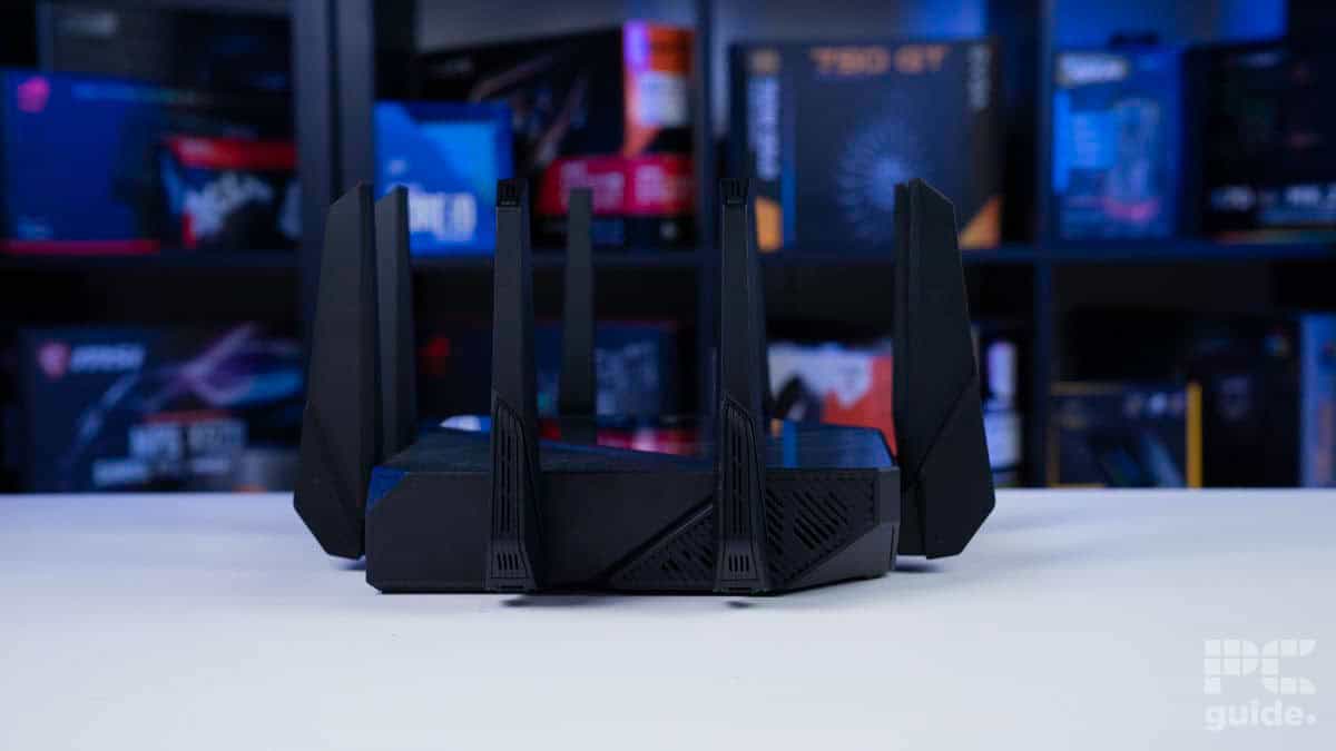 Best Router For Spectrum In 2026 Our Top Picks Tested And Reviewed ROG RAPTURE GT AXE16000 Wifi 6E Router Side Image By PCGuide 