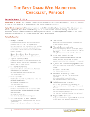 The Best Damn Web Marketing Checklist Pdf Fill Online