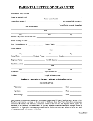 19 Printable Personal Loan Guarantee Letter Sample Forms And Templates Fillable Samples In Pdf Word To Download Pdffiller