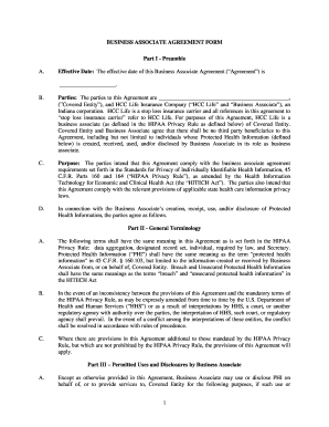 30 Printable Business Associate Agreement Forms And Templates Fillable Samples In Pdf Word To Download Pdffiller