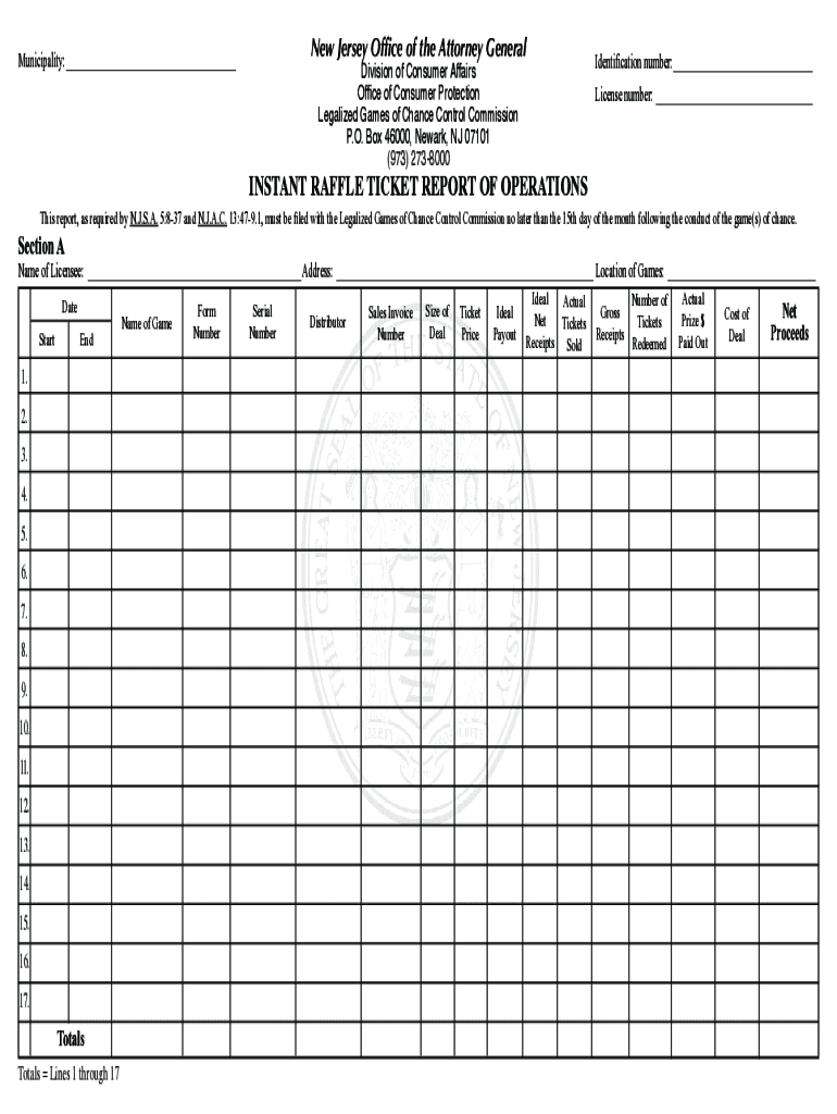 S Westfieldnj Gov Documentcenter View 533 Bingo License Application Full Packet Pdf Report of Conduct of Amusement Games.