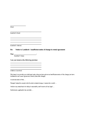 Sample Letter To Tenant To Pay Rent On Time Fill Online Printable Fillable Blank Pdffiller
