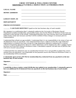 24 Printable Sample Authorization For Voluntary Payroll Deduction Form Templates Fillable Samples In Pdf Word To Download Pdffiller