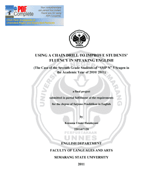 Fillable Online Lib Unnes Ac Using A Chain Drill To Improve Students Fluency In Lib Unnes Ac Fax Email Print Pdffiller