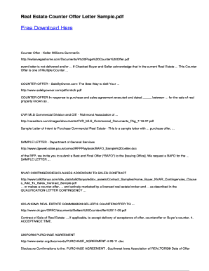 Real Estate Offer Letter Template Forms Fillable Printable Samples For Pdf Word Pdffiller