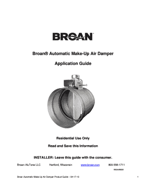 Fillable online broan automatic make-up air damper fax email print