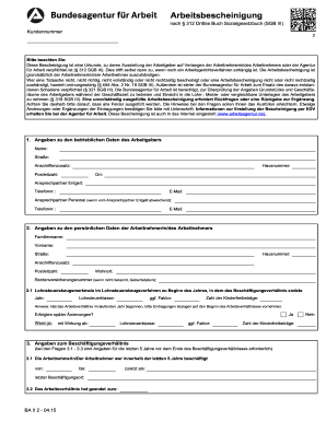 Der/die arbeitgeber/in ist zu wahrheitsgetreuer auskunft verpflichtet. 2015 Form DE BA II 2 Fill Online, Printable, Fillable