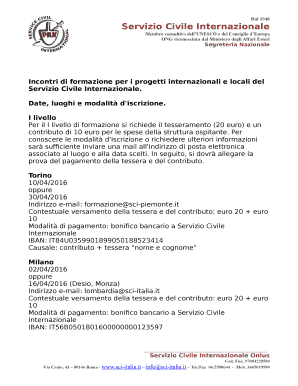 Fillable Online Sci-Italia Dal 1948 Servizio Civile Internazionale Membro Consultivo Dellunesco E Del Consiglio Deuropa Ong Riconosciuta Dal Ministero Degli Affari Esteri Segreteria Nazionale Incontri Di Formazione Per I Progetti Internazionali E 386_x_298_png