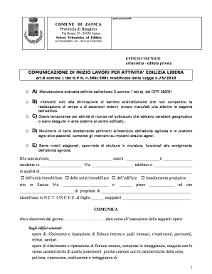 Fillable Online Comune Zanica Bg Modulo Comunicazione Di Inizio Lavori Per Attivit Edilizia Libera.pdf - Comune Zanica Bg Fax Email Print - Pdffiller 386_x_298_png