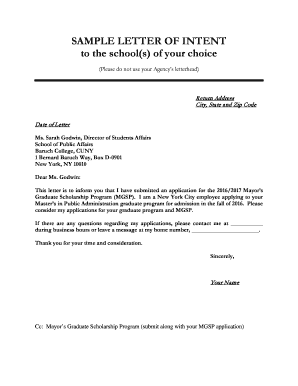 Sample Letter Of Intent For Job Forms And Templates Fillable Printable Samples For Pdf Word Pdffiller