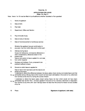 59 Printable Application For Leave Forms And Templates Fillable Samples In Pdf Word To Download Pdffiller