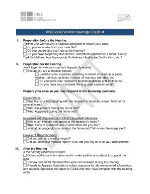 When the ihss provider's time sheet is being. Fillable Online Ihss Social Worker Protective Supervision Ps Assessment Checklist Fax Email Print Pdffiller